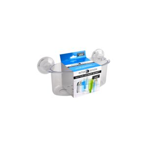 InterDesign Large Power Lock Suction Shower Basket Clear InterDesign Large Power Lock Suction Shower Basket Clear